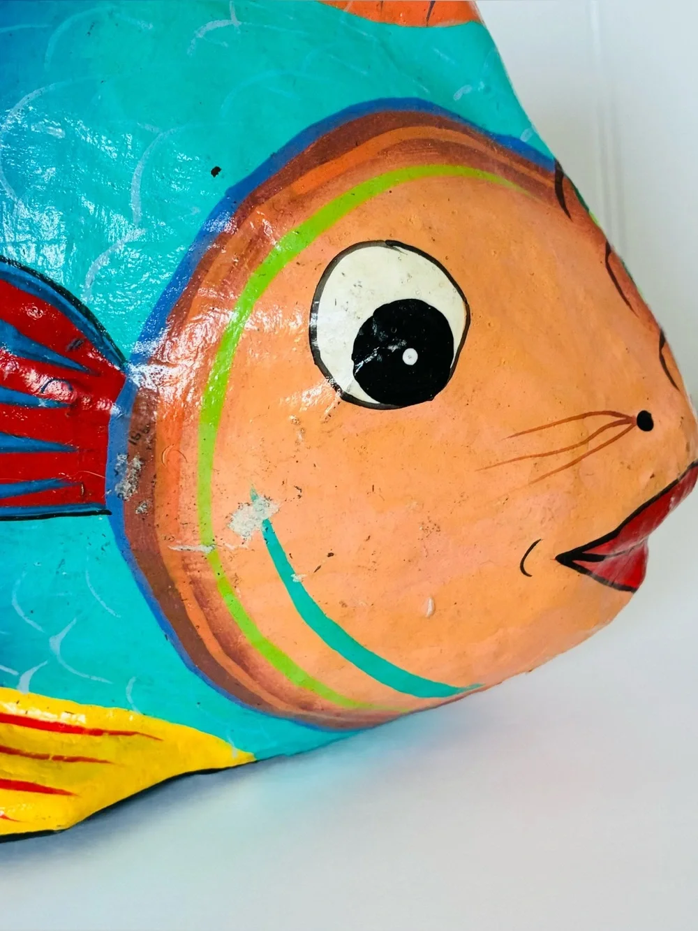 Colorful Hand-Painted papier mache Fish